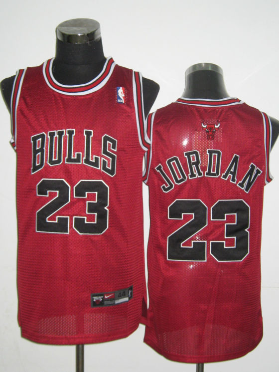NBA Chicago Bulls 23 Michael Jordan Authentic Red Throwback Jersey